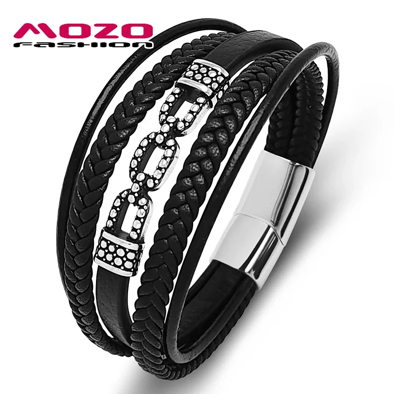 

Simple Classic Ethnic Bracelets for Men and Women, Weaving Leather Bangles, Stainless Steel, Trendy Jewelry, Boy Gifts