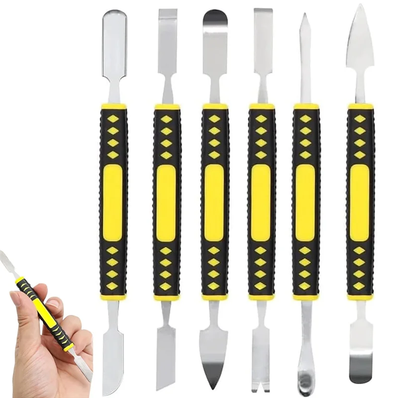 

ABHB-металлический лом, набор из 6 предметов, профессиональный набор инструментов для ремонта телефона, двусторонний инструмент для открытия, высокая практичность