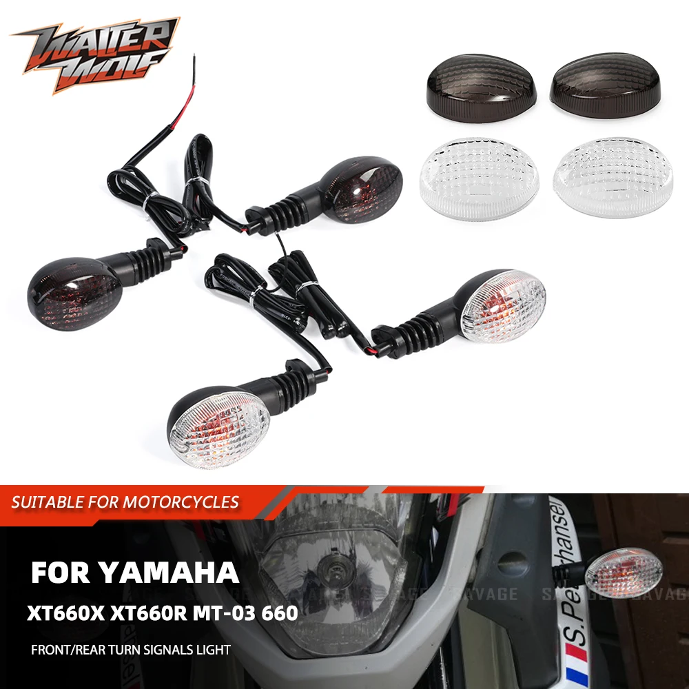 

Motorcycle LED Turn Signal Light Flashing Blinker Lamp For Yamaha XT660X XT660R MT-03 660 For Street Twin 900 Scrambler 900 Lens