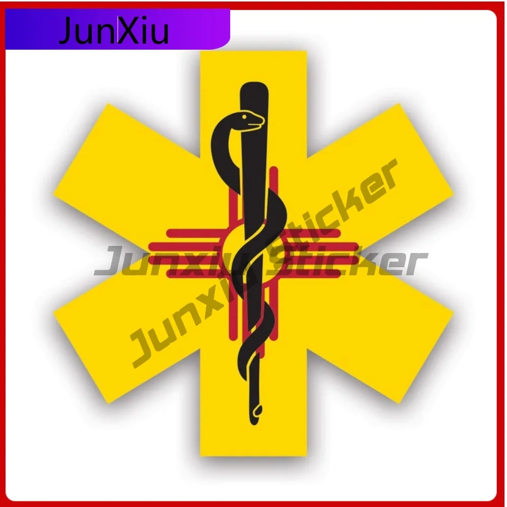 

New Mexico Star Of Life Flag Sticker Uv Protected Decals Uv Protected Ems Emt Emergency Meidcal Services Rod Of Asclepius Nm