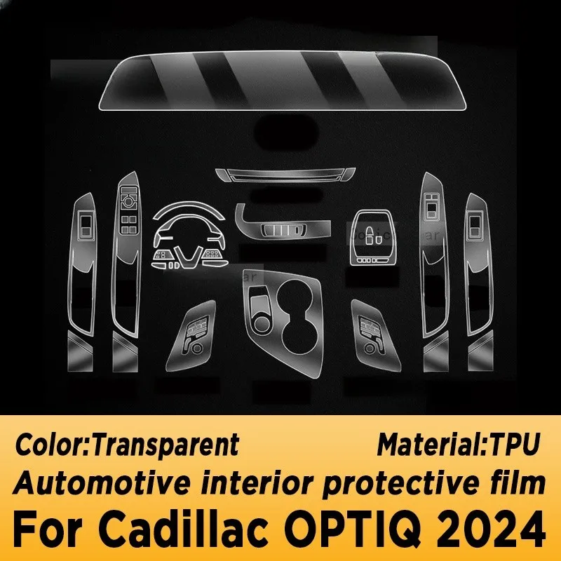 

For Cadillac OPTIQ 2024 Center Console Gear Panel Screen TPU Car Interior Protective Film Anti-Scratch Repair Sticker