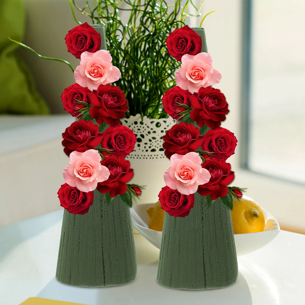 

4pcs Flower Mud For Diy Floral Arrangement Material Green Wet Dry Foam Blocks Wedding Home Decor Florist Supplies Garden Tools