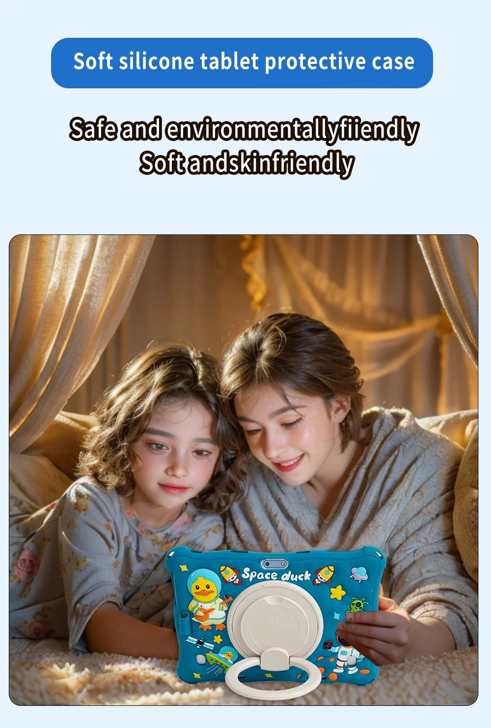 BDF 10 inch Kids  Tablet Android 13WIFI Octa Core Processor 4GB RAM 64GB ROM YouTube Dual Camera Dual SIM Card with Case