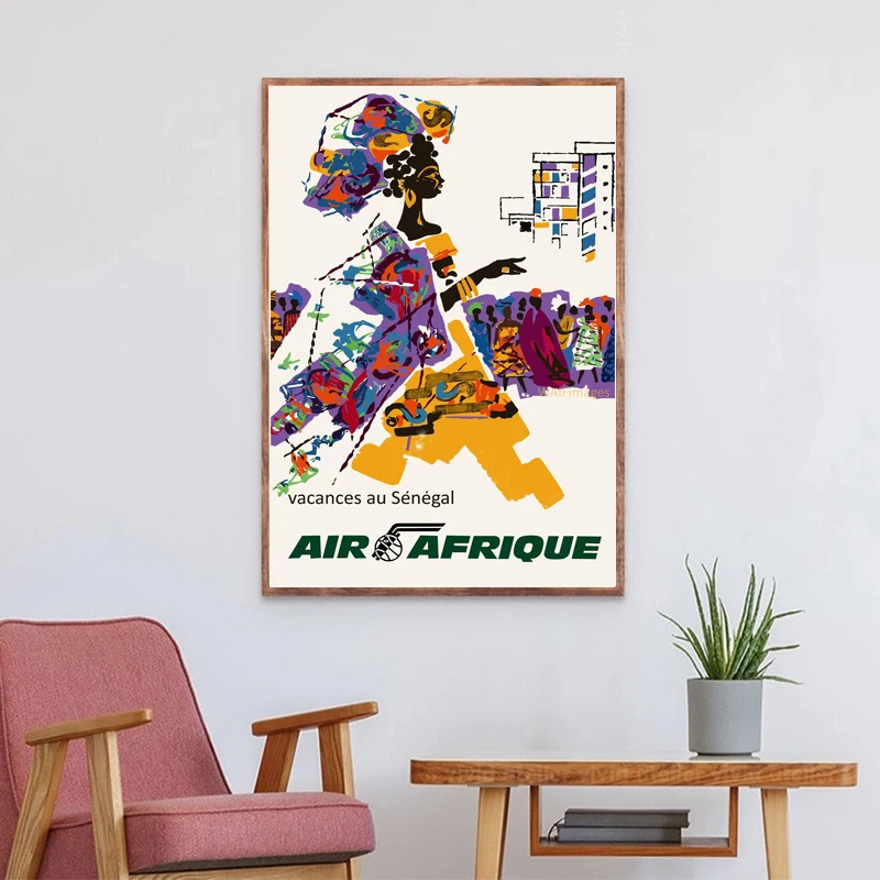 The Spirit of West Africa circa 1960 Vintage Poster Canvas Print Abstract Painting Wall Picture for Living Room Home Decoration