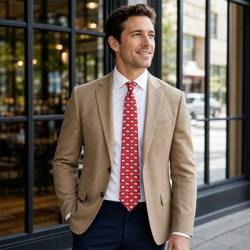 Elegant New Silk Men's Tie Animal Print Business Formal Business Tie Trendy Casual Wear Formal Tie Accessories for Men