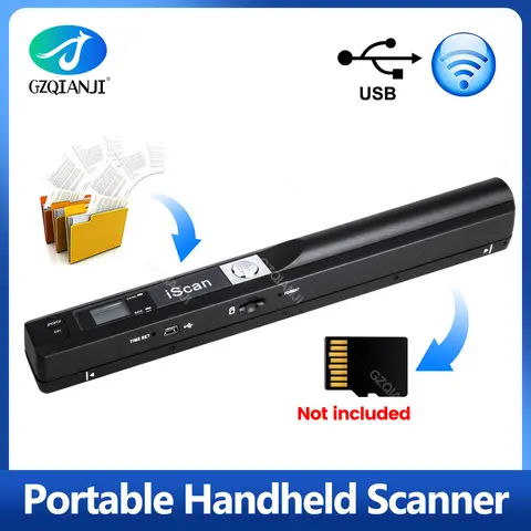 IScan Portable Scanner Mini Handheld Document Scanner A4 Book Scanner for JPG and PDF Format 300/600/900 DPI