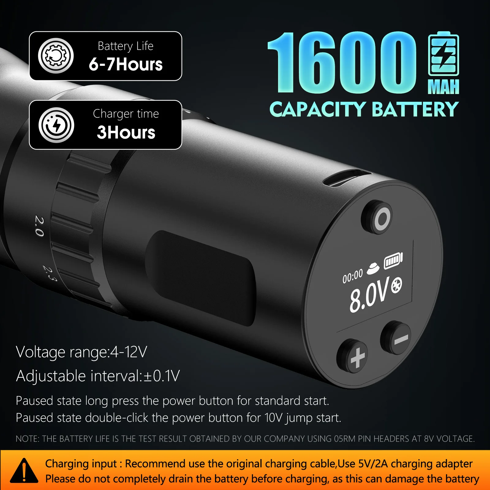 T-Rex wireless tattoo machine, rotary tattoo pen can be adjusted to 7 lengths of 2.0-4.2 mm, suitable for all kinds of tattoos