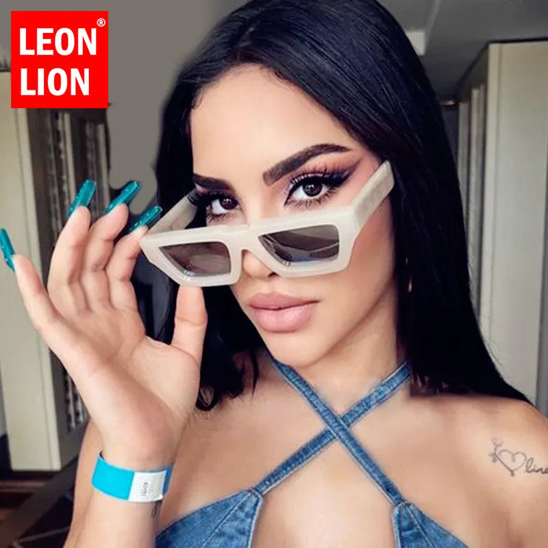 

LeonLion 2023 Cateye Square Sunglasses Women Brand Designer Eyewear Men/Women Mirror Glasses Women Vintage Gafas De Sol Mujer