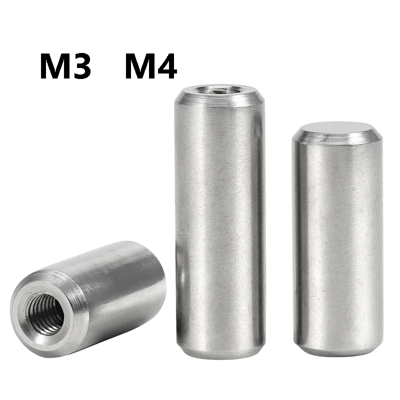 304 Stainless Steel A2-70 Internal Threaded Dowel Pins M3 M4 Round Spacer Standoffs for DIY Machinery Repair Fasteners
