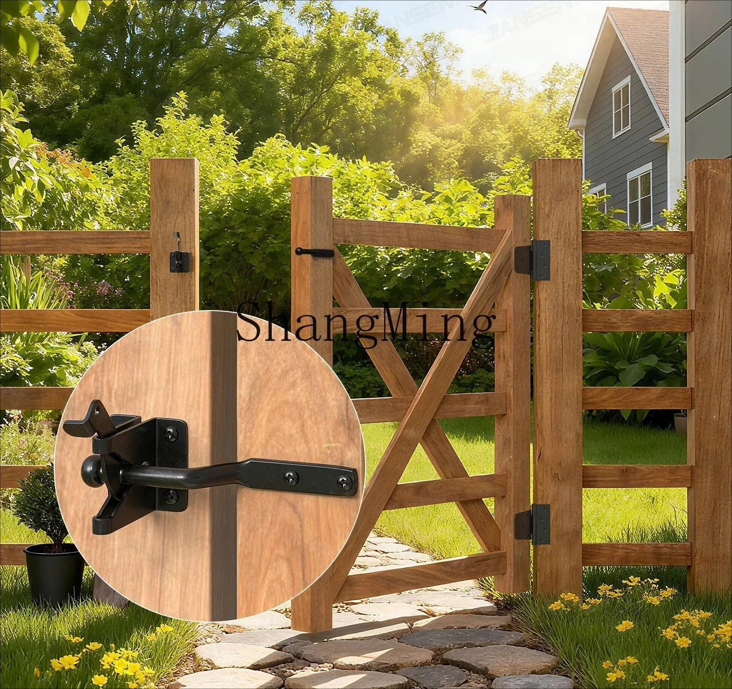 CLL Fence Hinged Fence Iron Latch Guardrail Hardware Small Lock Aluminum Lock Metal Lock Self