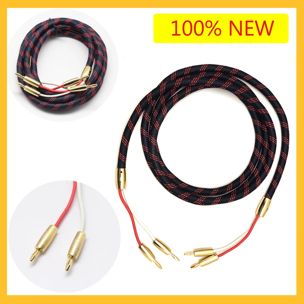 Audiophile Speaker Cable HIFI Audio High Fidelity DH Pure Copper Speaker Cable 2.5m Brand New Banana Head Y Plug Universal