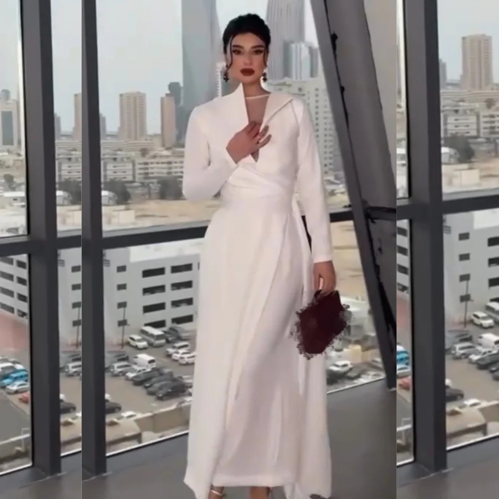 

Customized Simple Jersey Ruched A-line Jewel Midi Dresses Bespoke Occasion Quinceanera Elegant High Quality