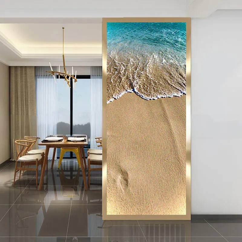 Beach Breeze By The Sea Privacy Window Film Decorative Glass Covering No-Glue Static Cling Frosted Window Stickers Window Tint