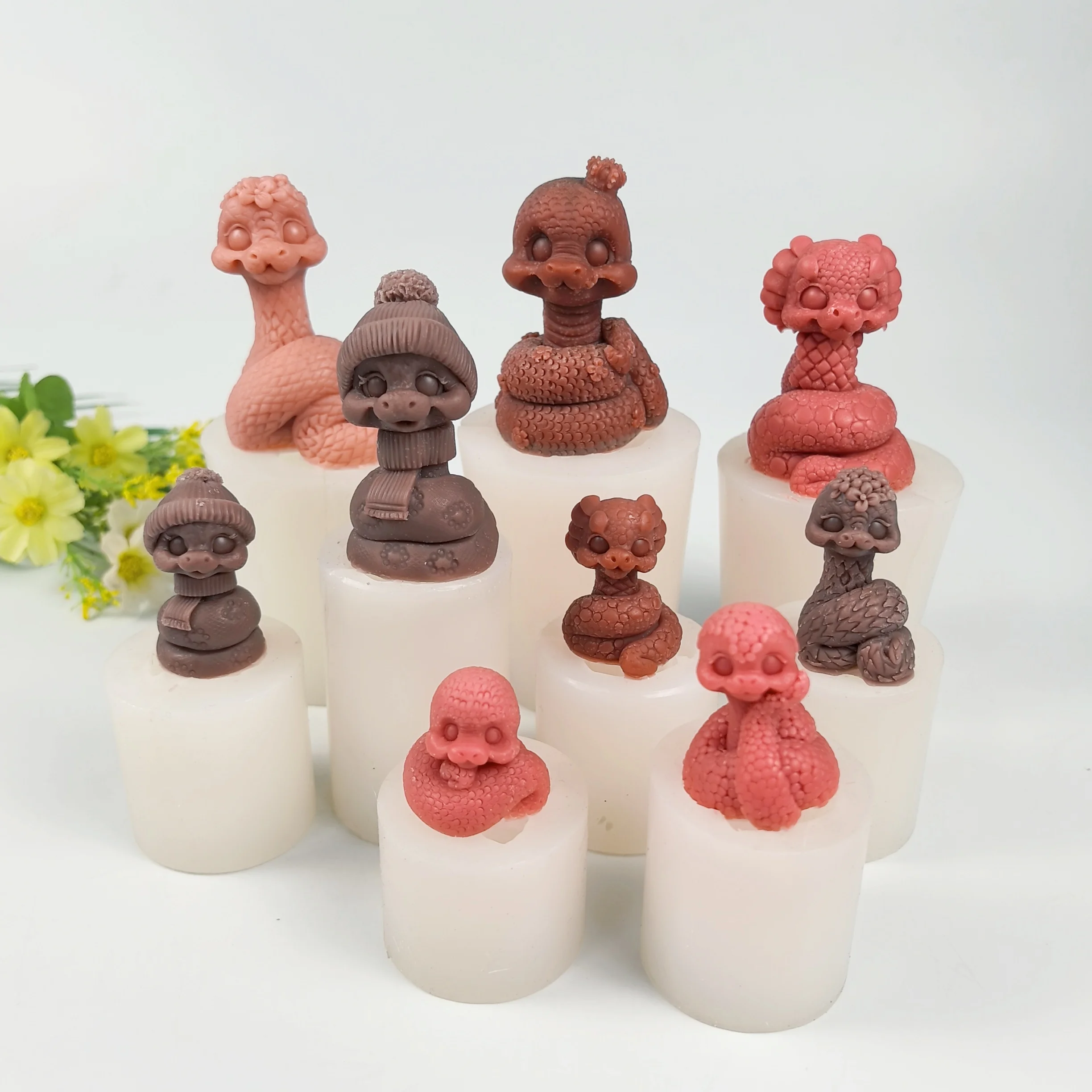 

Snakes Candle Mold Animals Moulds Year Of The Snake Soap Molds Silicone 3D Wedding Birthday Caly Resin Mould