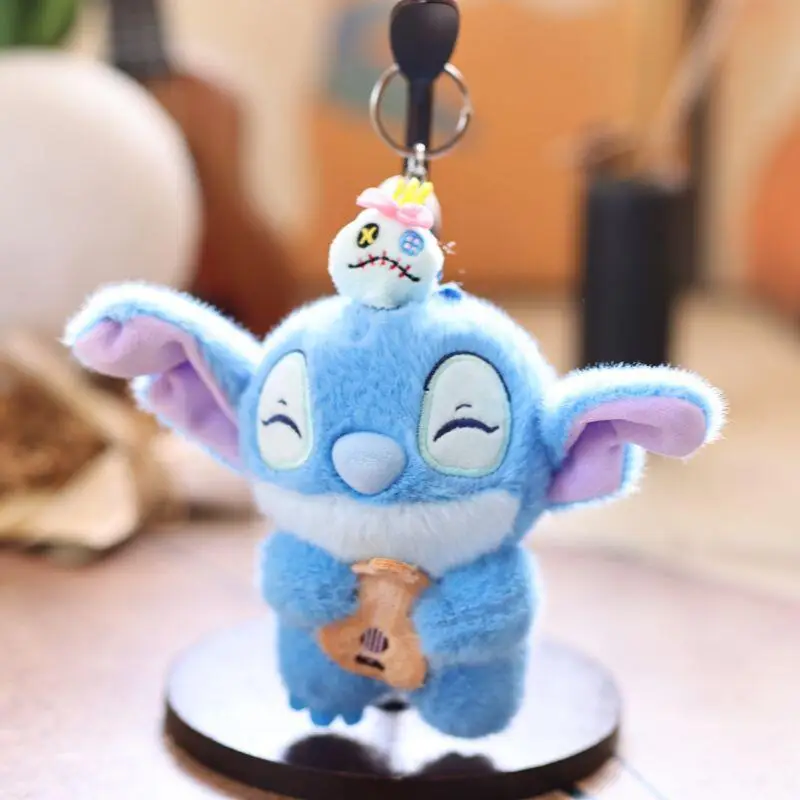 ディズニー ステッチ クリエイティビティ ギター スター ミニ 漫画 ぬいぐるみ キーホルダー バックパック 吊り下げロープ デコレーション クリスマス カップル 誕生日プレゼント