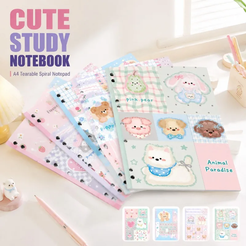 New‑arrival A4 Patchwork West‑highland Themed Notebook Crisp‑texture Tear‑off Pages Colorful Inner Sheet  Pad  Ins‑vibe
