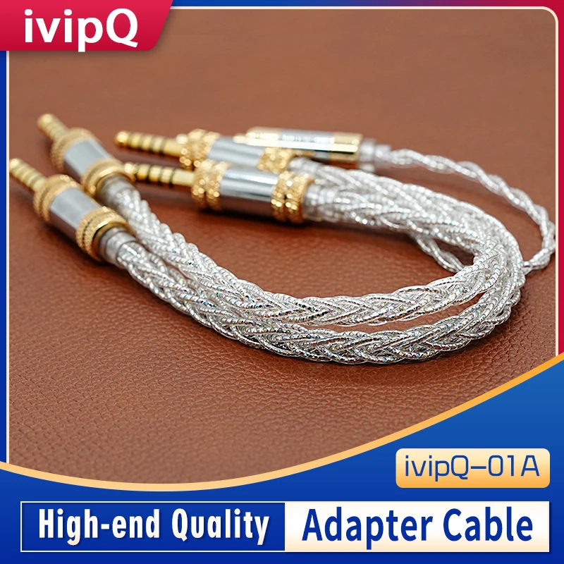 ivipQ-01A Flagship 2.5mm/3.5mm/4.4mm to Male Balanced Adapter Recording Cable for Audio Headphone Amplifier NW-WM1ZM2, NW-ZX300A