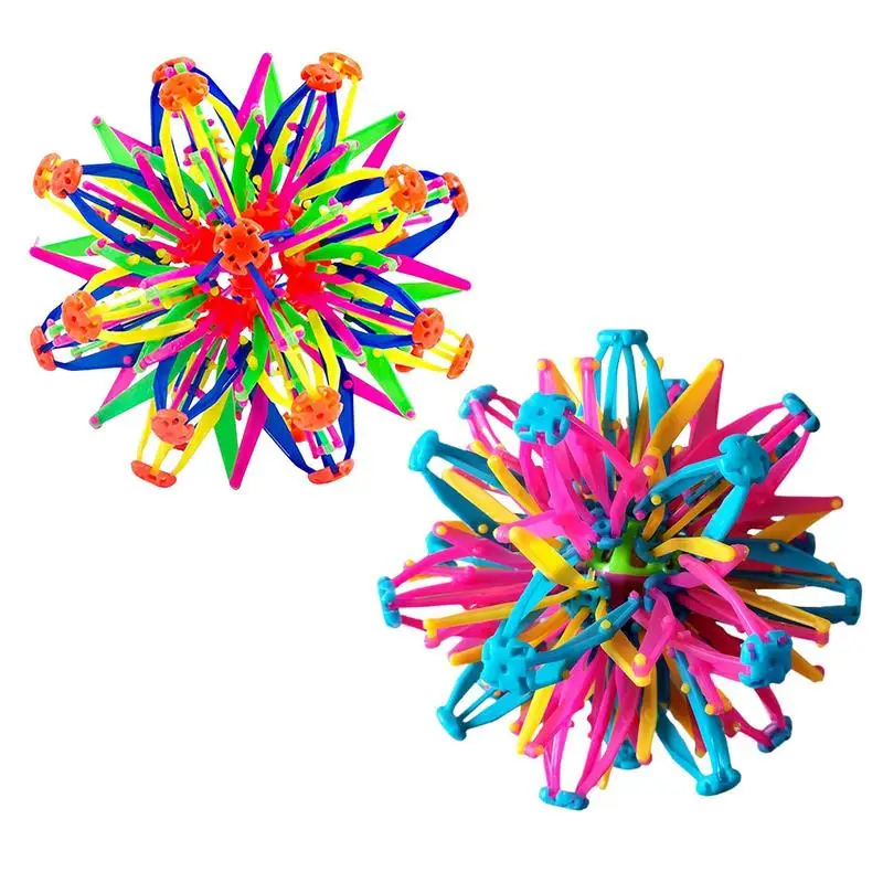 Bola telescópica mágica iluminada para crianças, bola de flores ao ar livre, bola de arremesso, variedade de flores, festa, adereços engraçados, brinquedo de interação