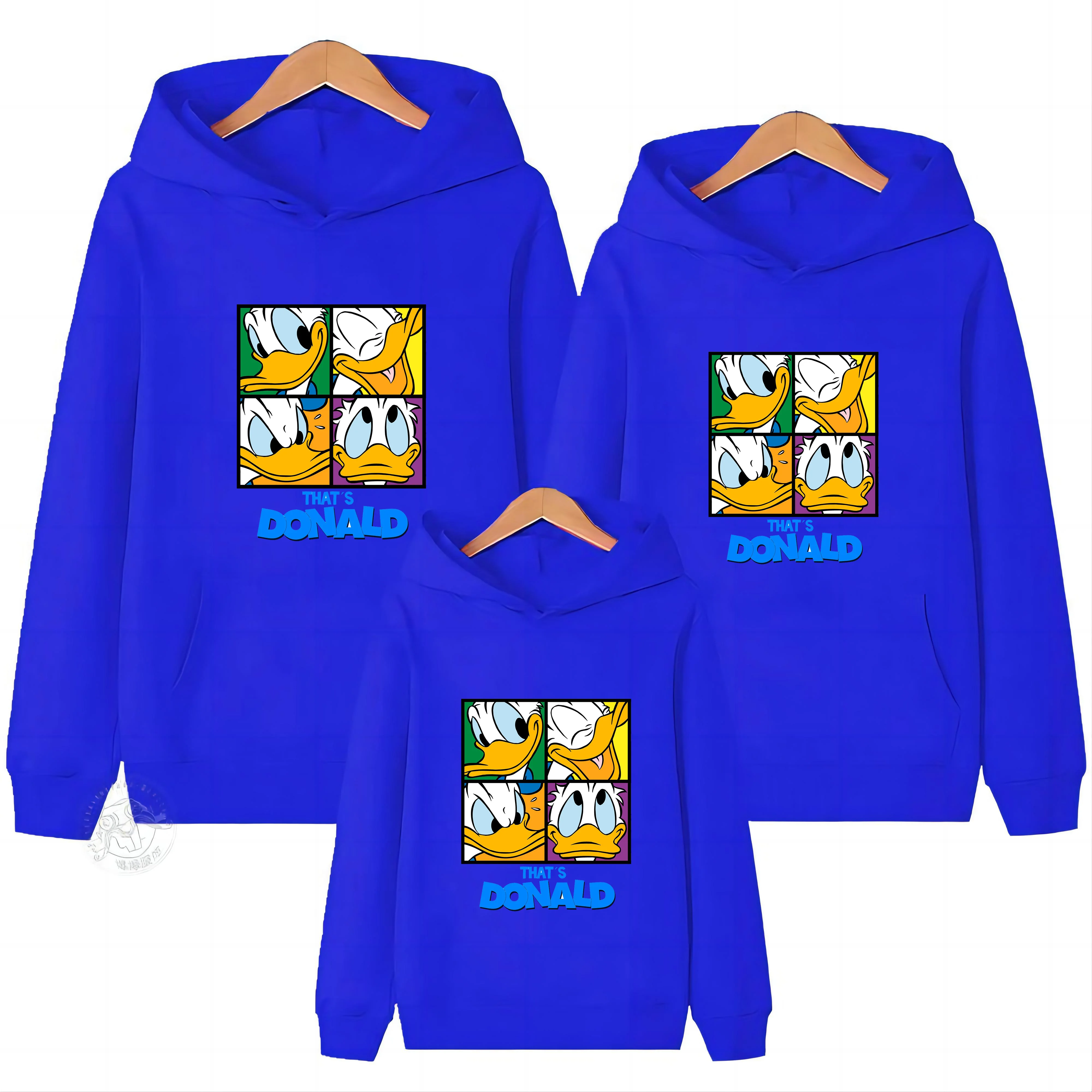 Hoodie family hoodie hoodie men and women the same spring and autumn sportswear cartoon printed graffiti Donald Duck casual