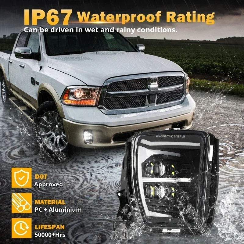 車 LED フォグランプフロントバンパードライビングランプアセンブリダッジラム 1500 2013-2018 68104821 AC 68104820 AC