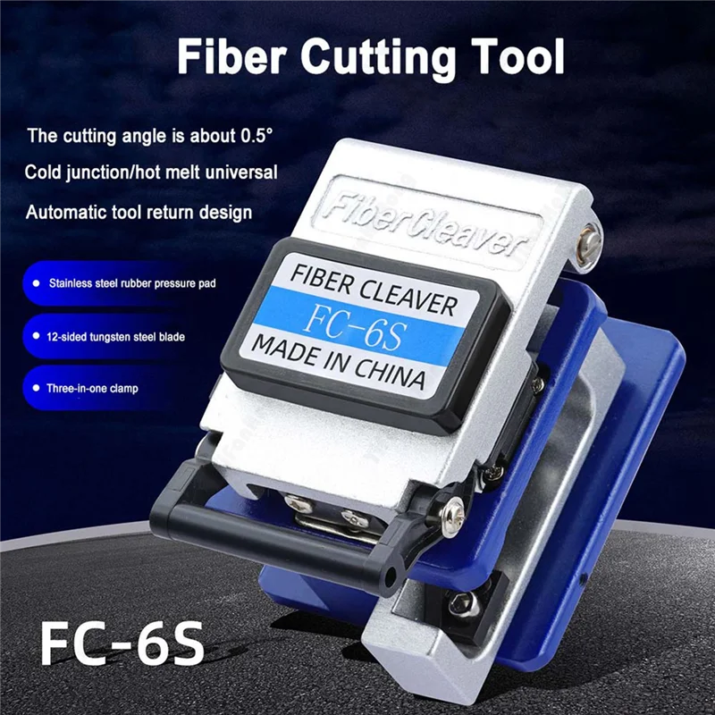 FC-6S FTTH Optical Fiber Cleaver Metal High Precision Cold Connection Cutter