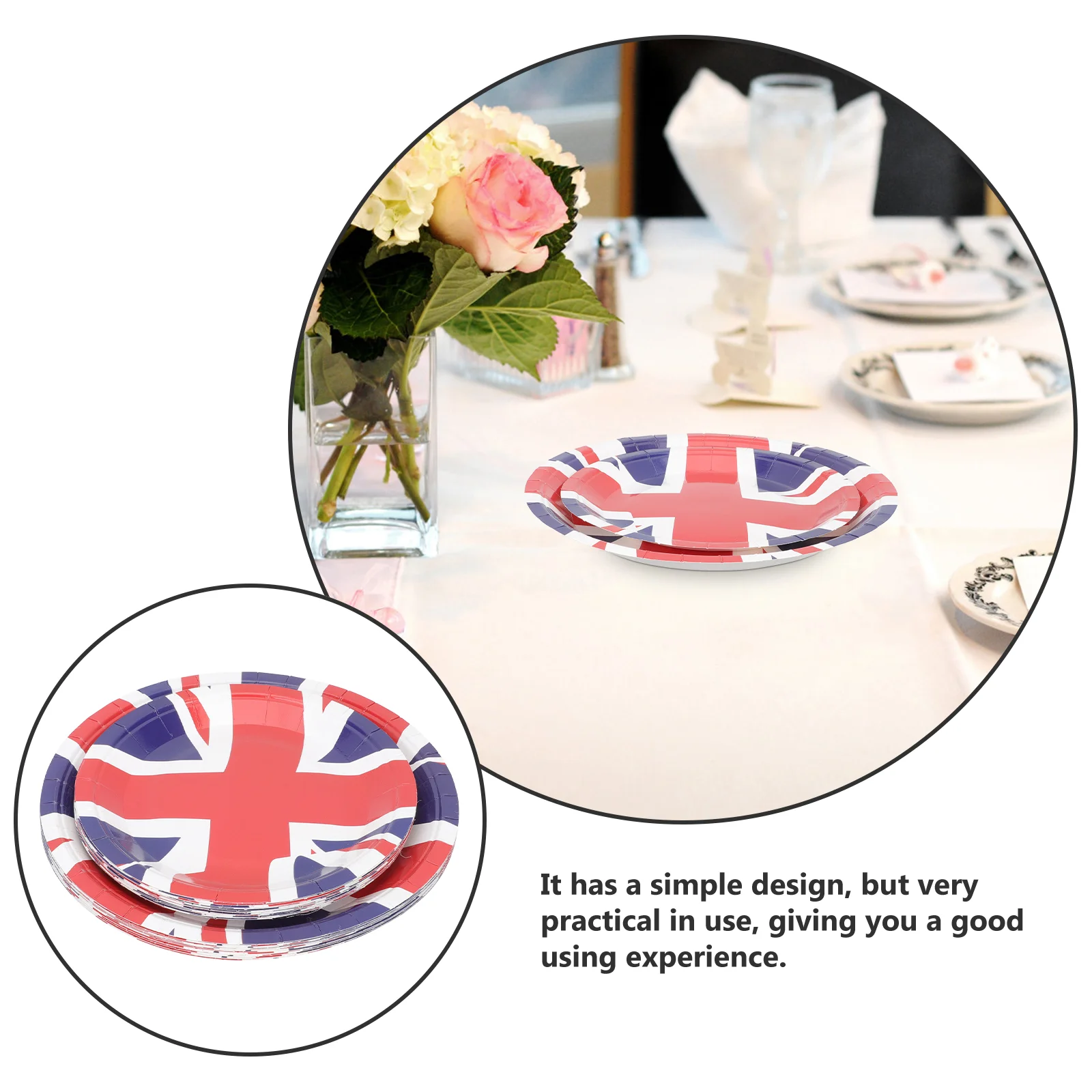 Paper Plates for Party British Flag Pallet Festival Decorate Cake Ornament Cupcake Pan