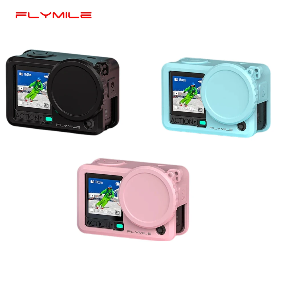 

Flymile Silicone Case for DJI OSMO Action 6 Sports Camera Body Cover With Lens Cap Silicone Rubber Protector Accessory