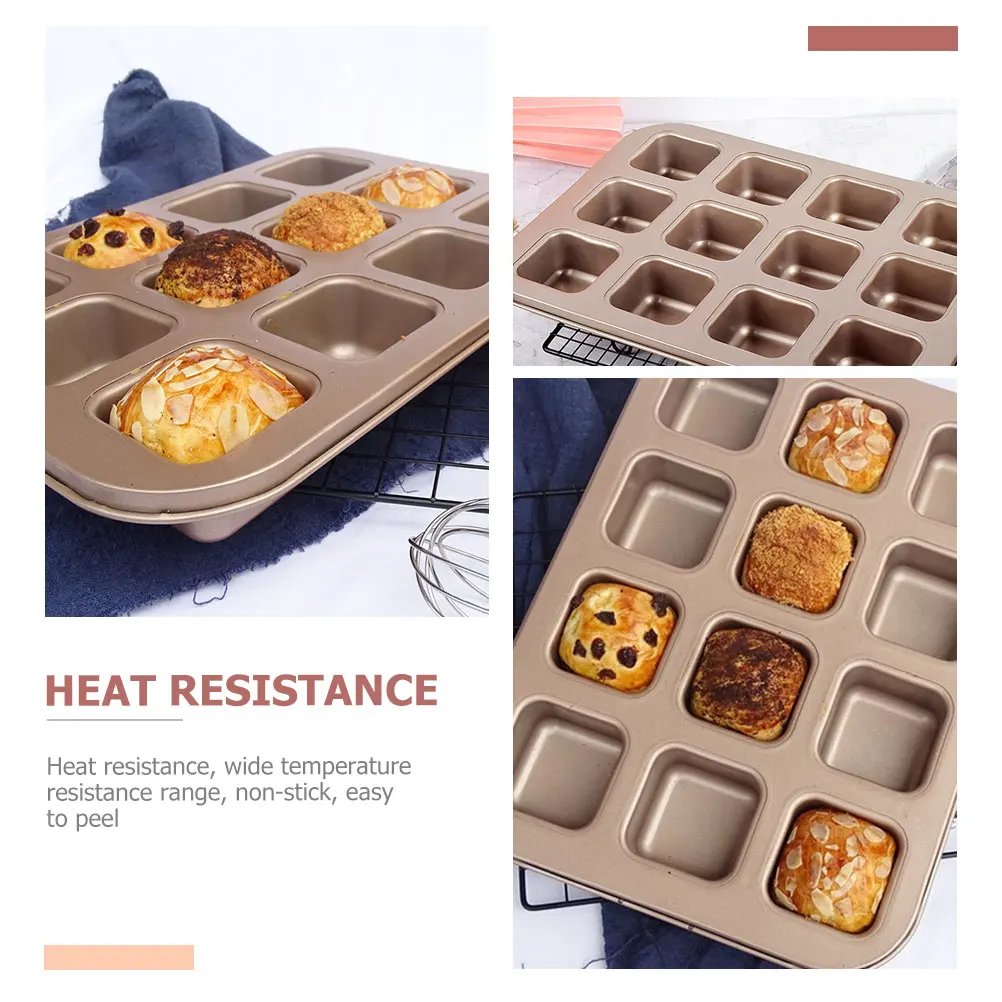 

Square Baking Pan Mini Loaf Cake Mold Nonstick Kitchen Chocolate Metal Molds Square Muffin Pan Small Cookie Mold