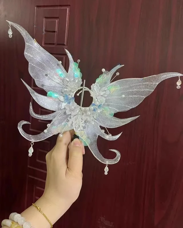 

2025 New Butterfly Hairpin Fairy Headgear Lolita Hair Accessories Cos Props Studio Props Flower Fairy Jewelry Bridal Headgear