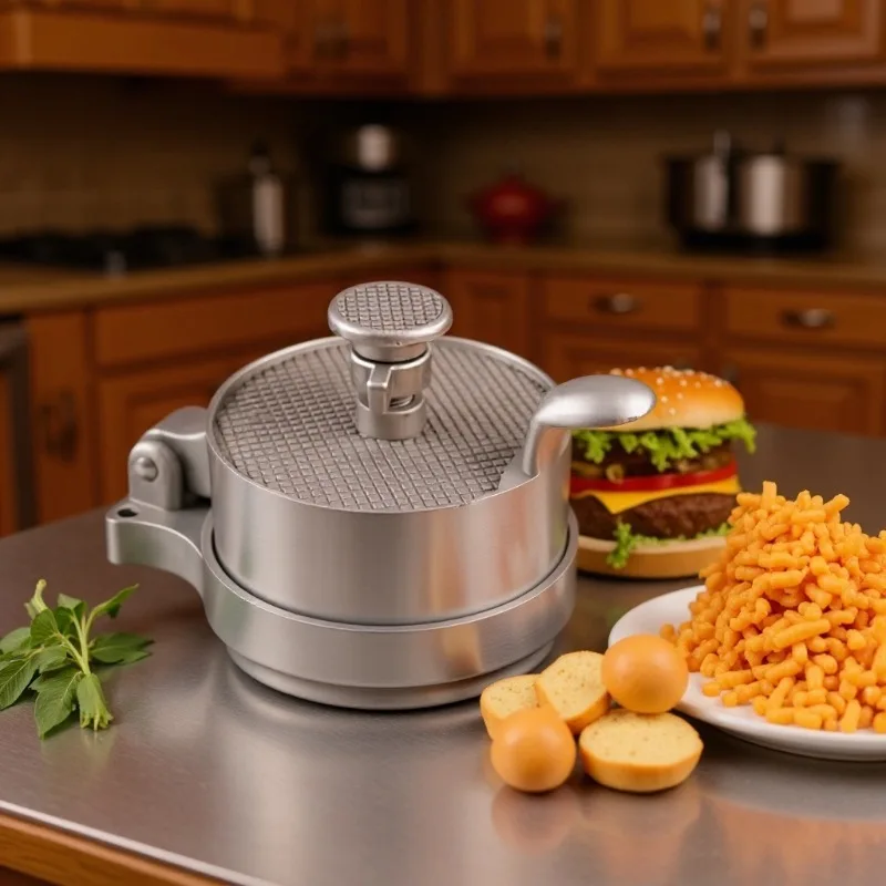 

Hamburger Meat Press Aluminum Alloy Meat Patty Tool Household Manual Adjustable Pressing Hamburger Meat Patty Mold