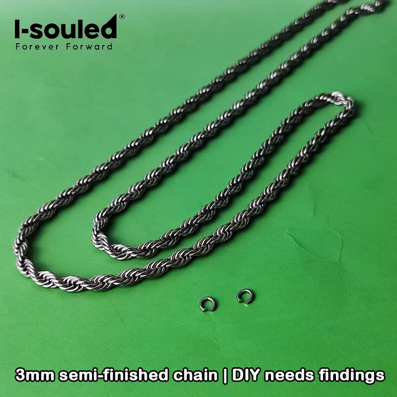 Unwelded TA1 Titanium Twist Chain 3mm Semi Finished Wholesale