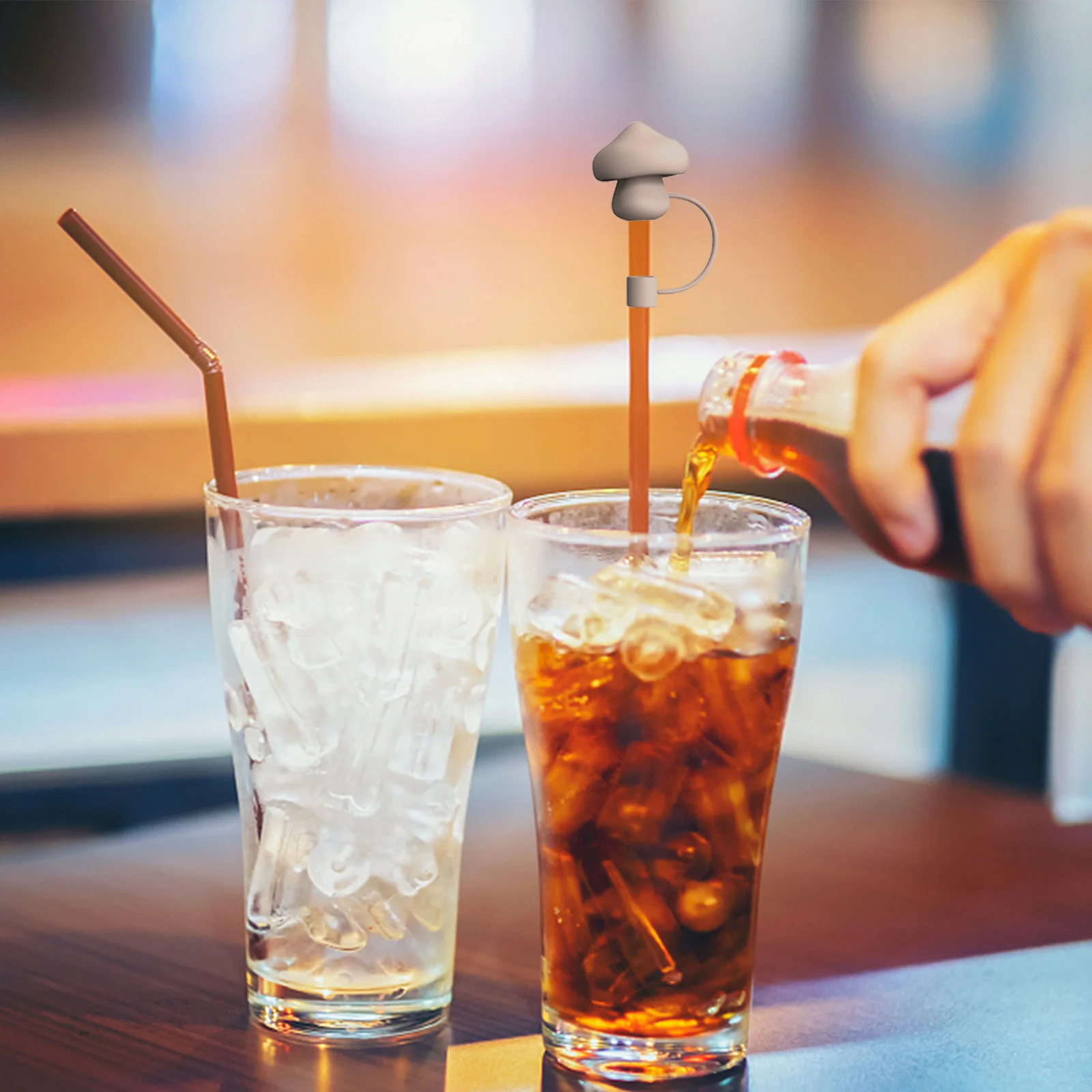 

4Sets Cute Straw Covers Cap Mushroom Shape Silicone Reusable Straw Tips Protectors for Tumbler Freshness Retainer