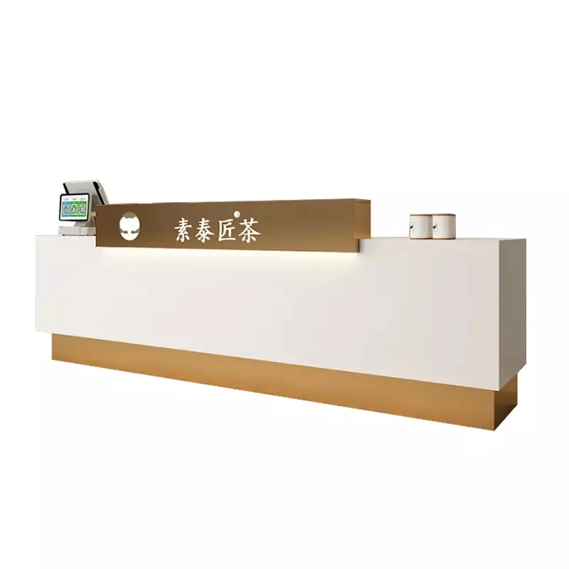 custom.High Quality Reception Desk Desk Cash Counter Table For Coffee Shop Convenience Store Checkout Counter in Guang