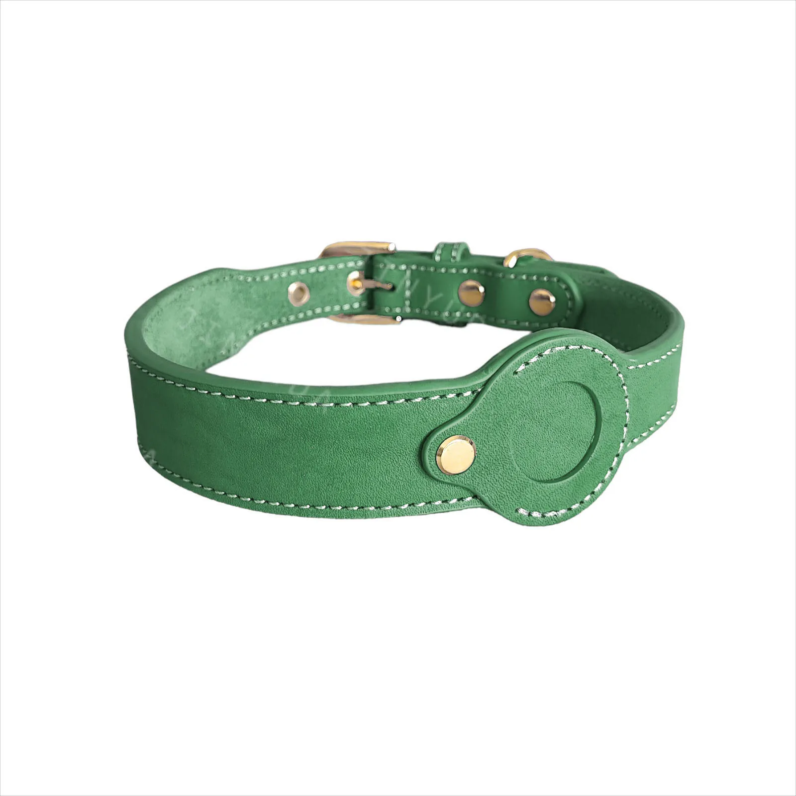 Leather Dog Collar for Apple AirTag Adjustable Pet Collar Puppy Neck Strap with Hidden Tracker Holder Anti Lost Dog Accessories view 6