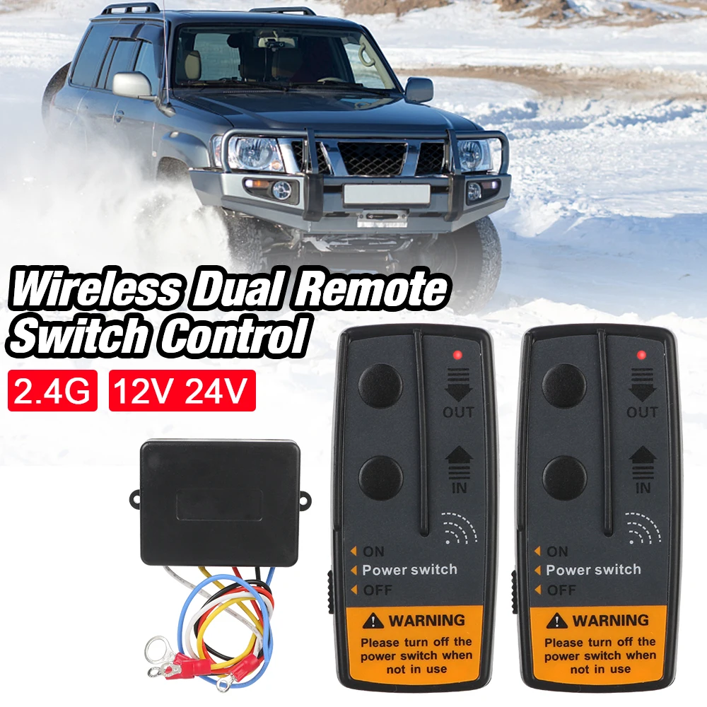 72W Switch Controller Universal for Jeep Off-road ATV Trailer 2.4G 12V 24V Wireless Remote Control Recovery Kit Electric Winch