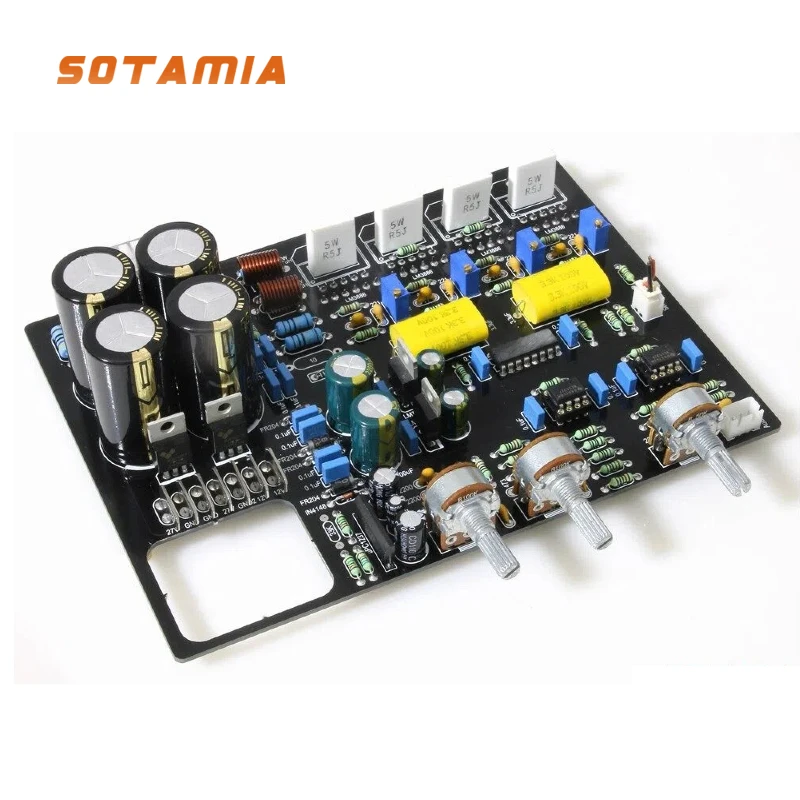 SOTAMIA LM3886 Parallel 2X150W Dual Channel Combined Power Amplifier Board Pre Stage Tone Post Stage Power Amplifier