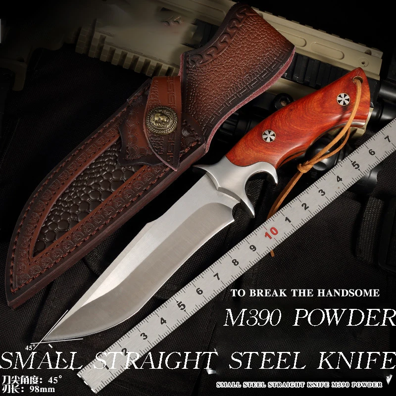 Hot selling M390 all-in-one steel high hardness, sharp and durable straight blade for outdoor survival, bone removal and meat cu