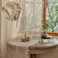 French Vintage Palace Style Embroidered Lace Curtains Wavy Edge Design High End Tulle Sheer for Bedroom Wedding Luxury Decor