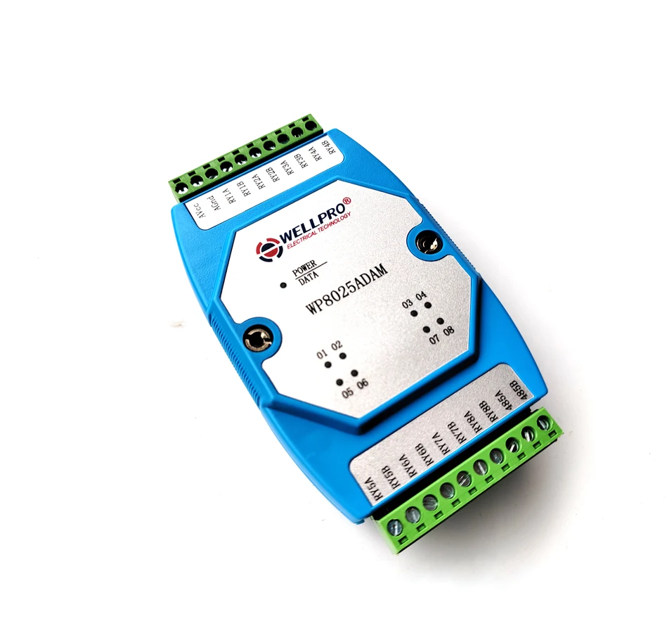 Modulo relè 8 canali normalmente aperto MODBUS RTU comunicazione RS485-WP8025ADAM