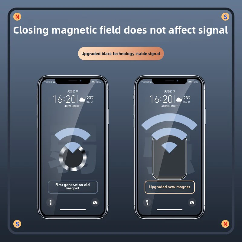 흡입 컵 차량용 휴대폰 홀더, 강력한 자석, 접이식 공기 배출구, 계기판, 내비게이션 지지 브래킷, 접착제