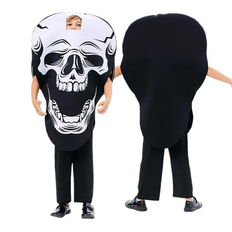 

Adult/Kids Skull Cosplay Costume Men Boys Cartoon Vest Coat Outfits Halloween Carnival Party Suit