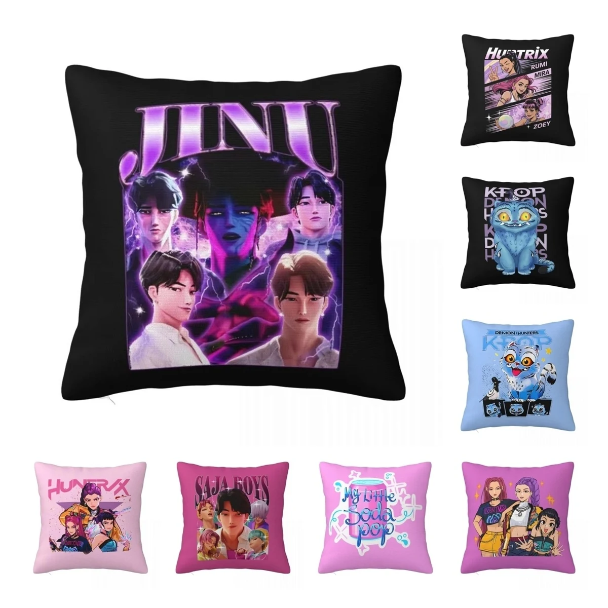 

Jinu KPOP Demon Hunters Vintage 90s Style Throw Pillow Cover Polyester Throw Pillow Novelty Pillowcase