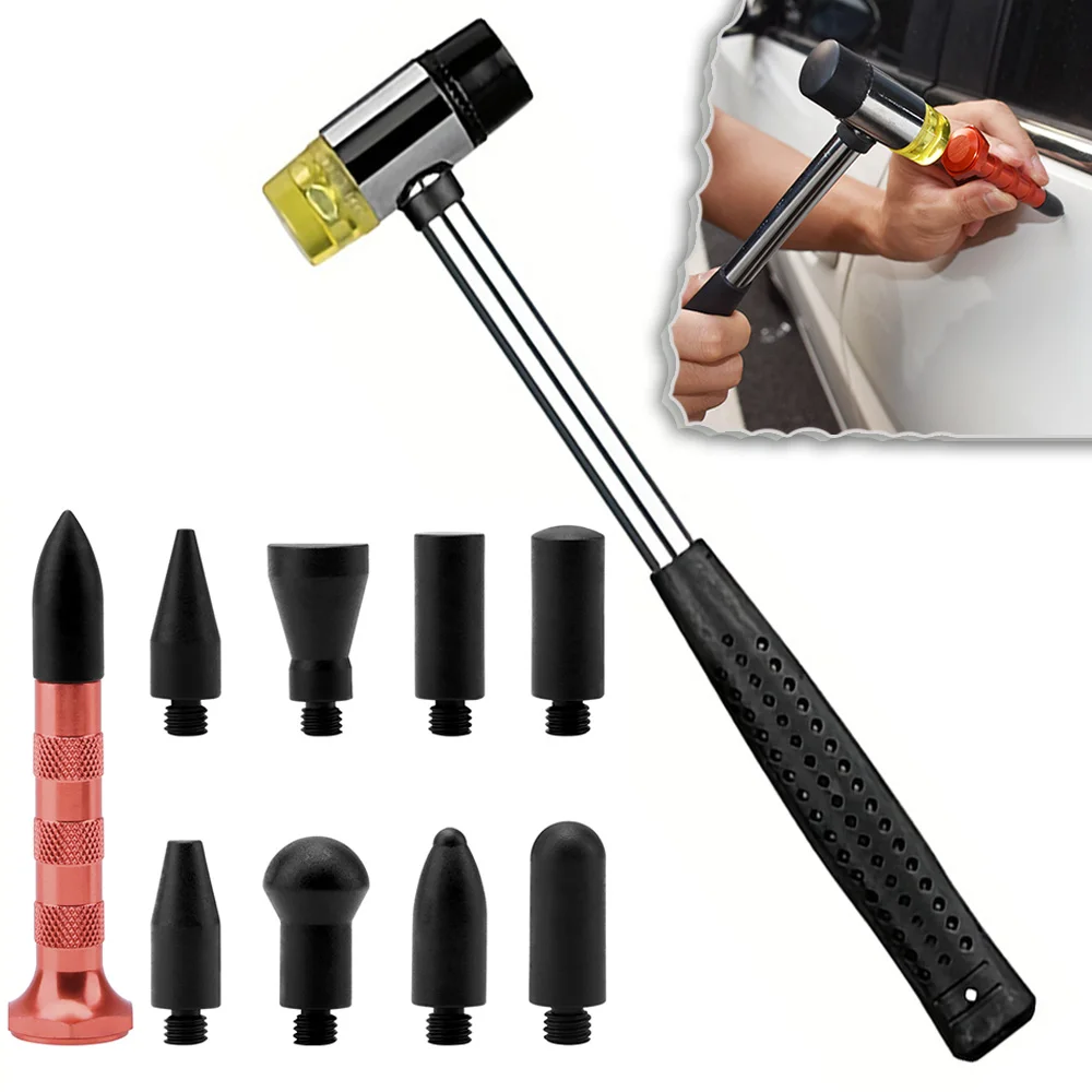 

Car Tools Auto Dent Repair Multi-Head Leveling Hammer Knockout Pen Repair Body Paintless Dent Repair Hand Tool for Removal Hail