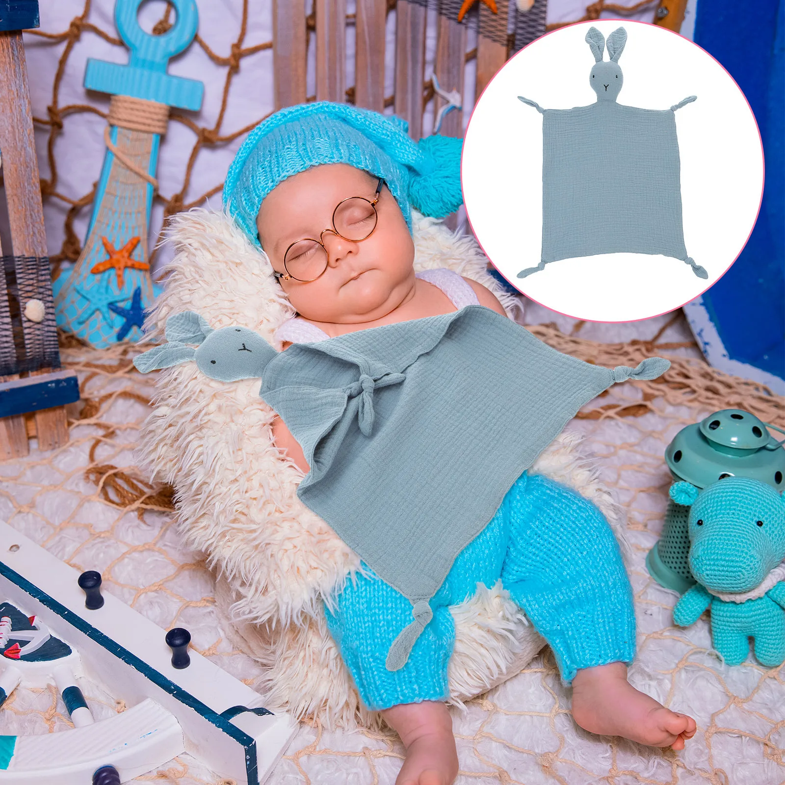 Konijnontwerp Babyveiligheidsdeken Katoenmateriaal Geen pilling Wasbaar Zintuiglijk lekker dekbed voor gebruik door baby's en peuters