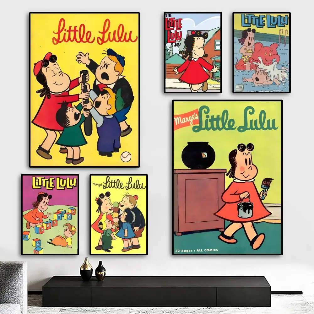 Cartoon The L-Little L-Lulu Show Comics Painting Calligraphy HD Canvas Poster living room bedroom bar aesthetic decoration