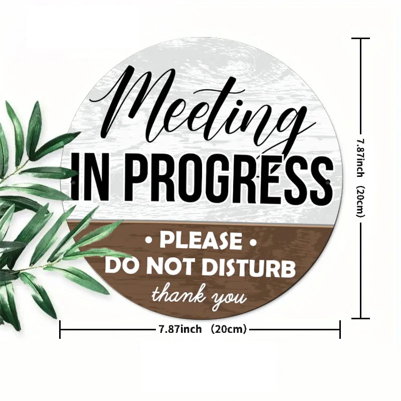1pc Wood Do Not Disturb Sign - 8x8 Inch Rustic Farmhouse Wall-Mounted Meeting/Progress Indicator Door Hanger with Wood Plaque fo