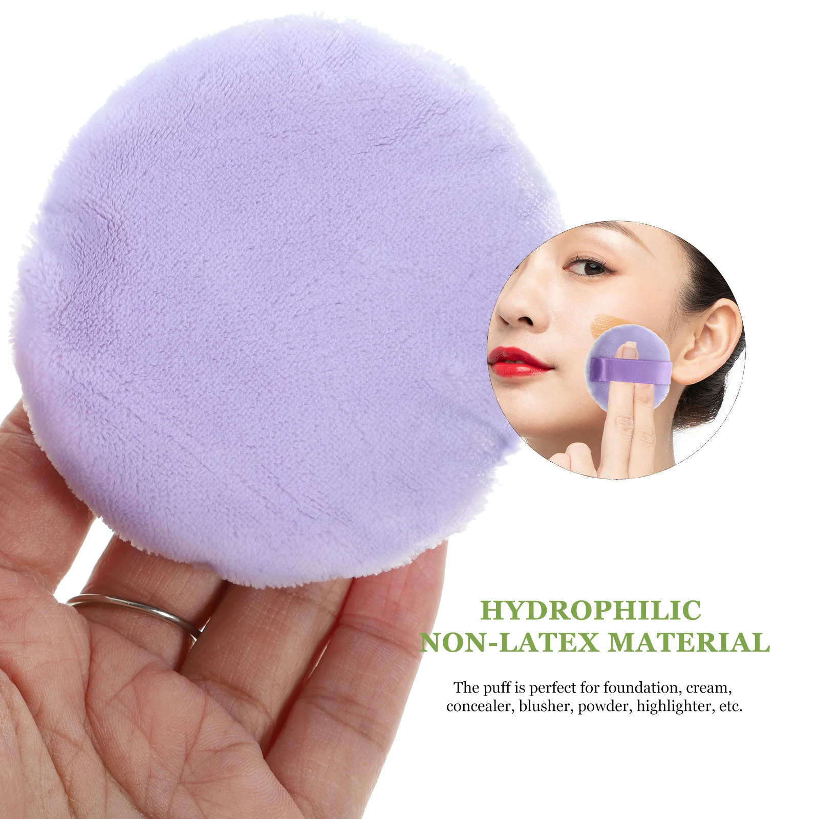 

2 Pcs Purple Velvet Powder Puffs Round Makeup Puff for Setting Powder Loose Powder Makeup