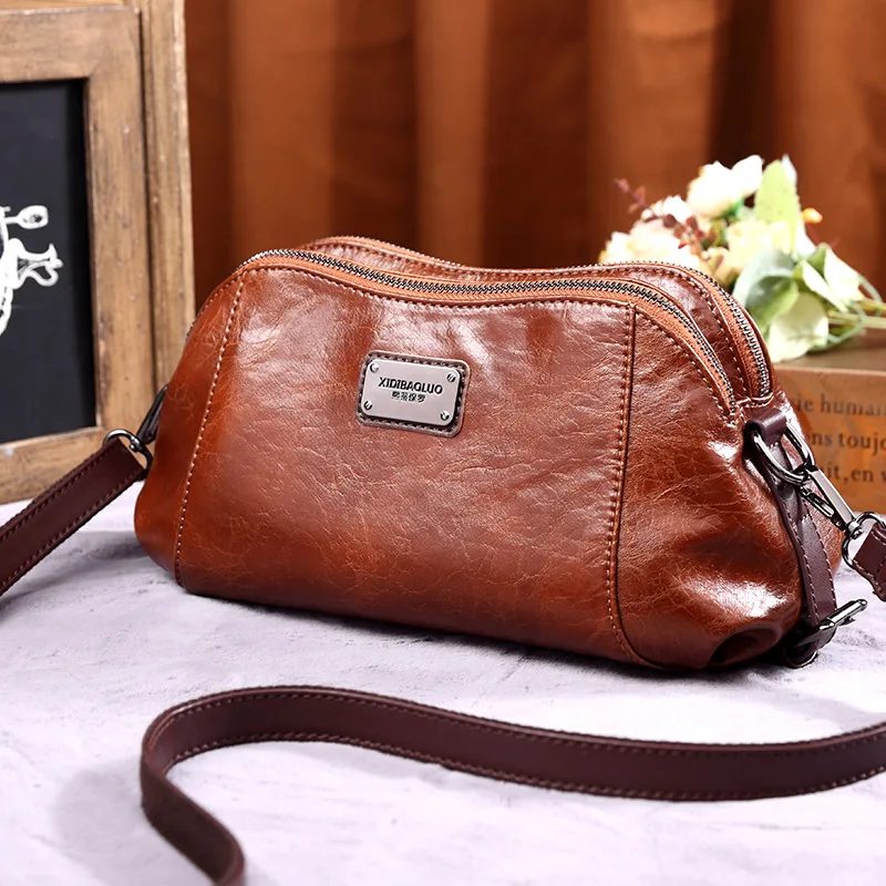 Brand New Hobos Folds Women Shoulder Bags Oil Wax Leather Crossbody Bag Fashion Ladies Handbags Luxury Designer Ladies Hand Bag