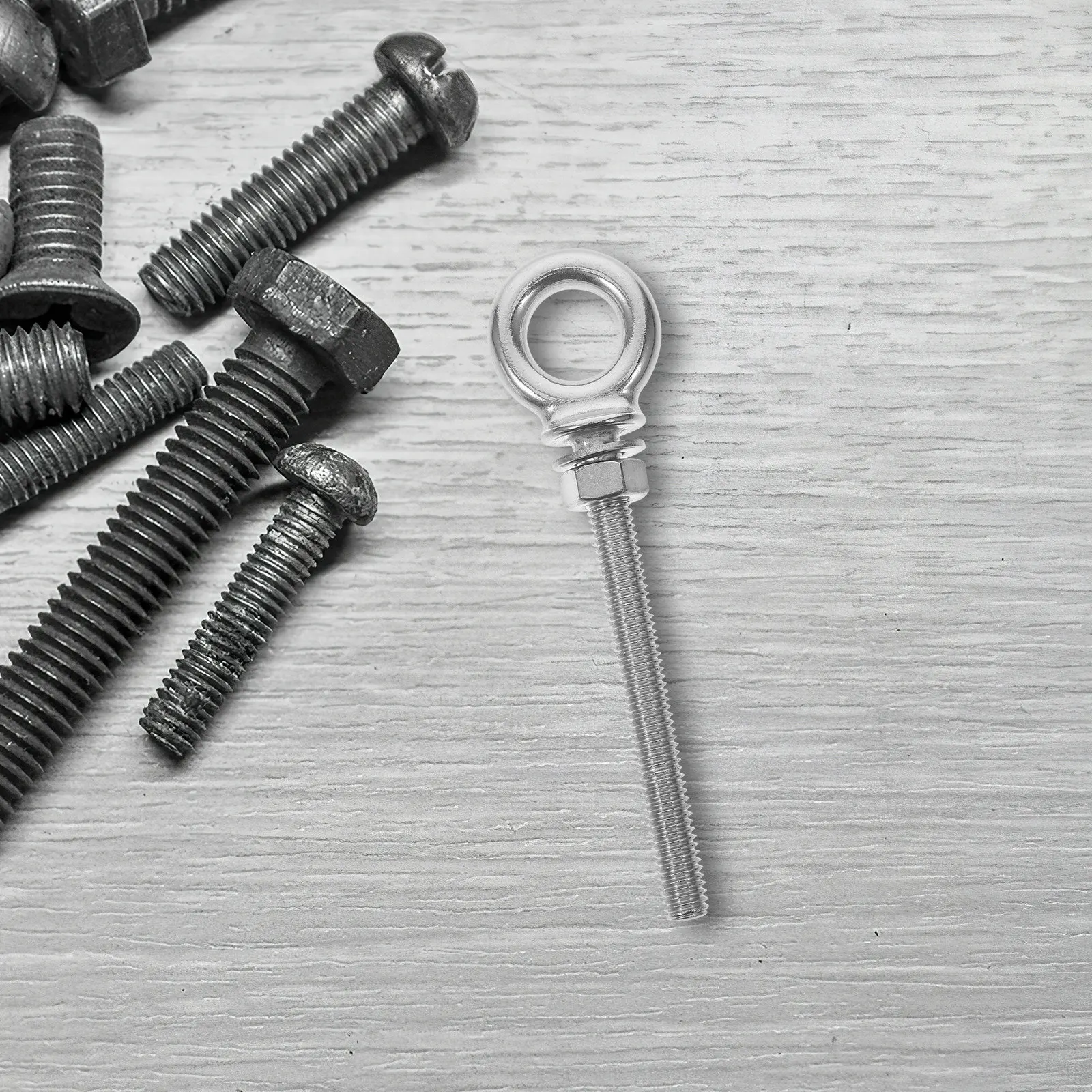 Heavy Duty Stainless Steel Lifting Eye Bolts M8 X 80 Corrosion Resistant Ring Hook Bolt for Dock Boat Use Eye Bolts with Nuts