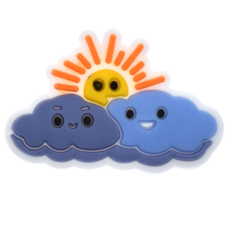 New Arrivals 1Pcs Cute Weather Clouds PVC Shoe Charms for Crocs Accessories Charms Decoration Kids Adults Party Favor Gifts